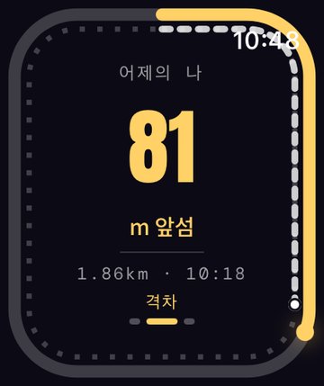 Apple Watch 추격 화면